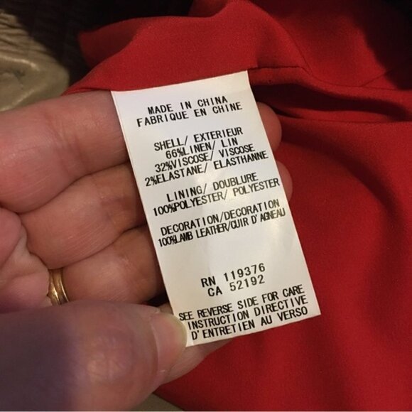 helmut Lang Red Tan Lambskin Linen-twill Bomber - Picture 9 of 11